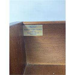 Reprodux Bevan Funnell - mahogany breakfront sideboard, fitted with four drawers, above four cupboards, on bracket feet