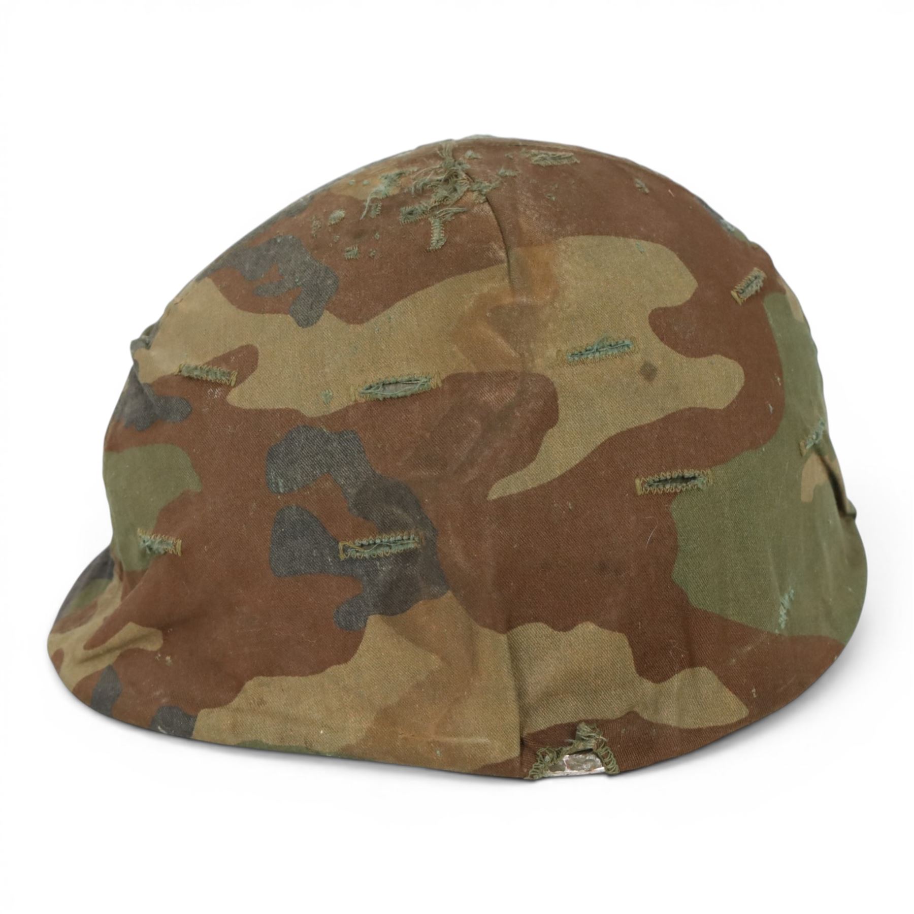 Vietnam war, US Army M1 Combat Helmet, with web chin strap and camo cover