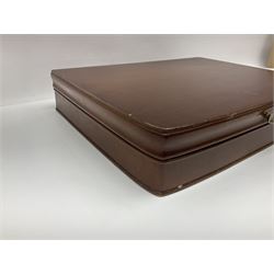 Canteen of King's pattern cutlery for six place settings by James Ryals of Sheffield, with two extra forks, pair of salad servers and six fish knives, all within fitted wooden case, together with six ivorine handled butter knives and six silver plated cake forks