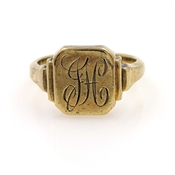  9ct gold signet ring hallmarked approx 6.9gm   