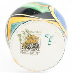 Dorothy Tomes for Grays Pottery art deco covered preserve pot, H10cm
