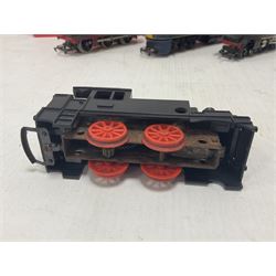 Hornby/Tri-Ang ‘00’ gauge - nine locomotives to include Britannia Class ‘Britannia’ 4-6-2 no.70000 in BR green; Class M7 4-4-0 Tank no.30027 in BR black; Princess Class ‘Princess Victoria’ 4-6-2 no.46205 in BR black; in original boxes; further loose models Princess Class ‘Princess Elizabeth’ 4-6-2 no.46201 in BR green; Class 3F 0-6-0 tank no.7606 in LMS crimson; TR double ended diesel locomotive; three further tank locomotives and one loose tender (10) 