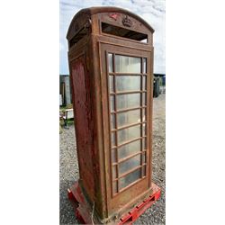 Original 1936 K6 telephone box, Tudor Crown top, painted red - THIS LOT IS TO BE COLLECTED BY APPOINTMENT FROM DUGGLEBY STORAGE, GREAT HILL, EASTFIELD, SCARBOROUGH, YO11 3TX