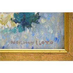 Norman Lloyd (Australian 1895-1983): 'French Landscape', oil on canvas panel signed, titled verso 31.5cm x 35cm 
Provenance: with Louise Kosman Modern British Art Gullane, Edinburgh, label verso 