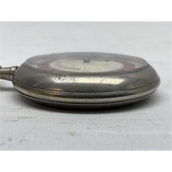 Early 20th century novelty Monaco roulette wheel, with enamel dial in pocket watch case 