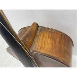 Mid-19th century German Saxony cello for restoration and completion with 75.5cm two-piece maple back and ribs and spruce top, bears manuscript repair label 'W. Drake Nov.1887', L121.5cm
