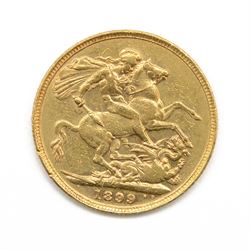 Queen Victoria 1899 gold full sovereign coin, Perth mint