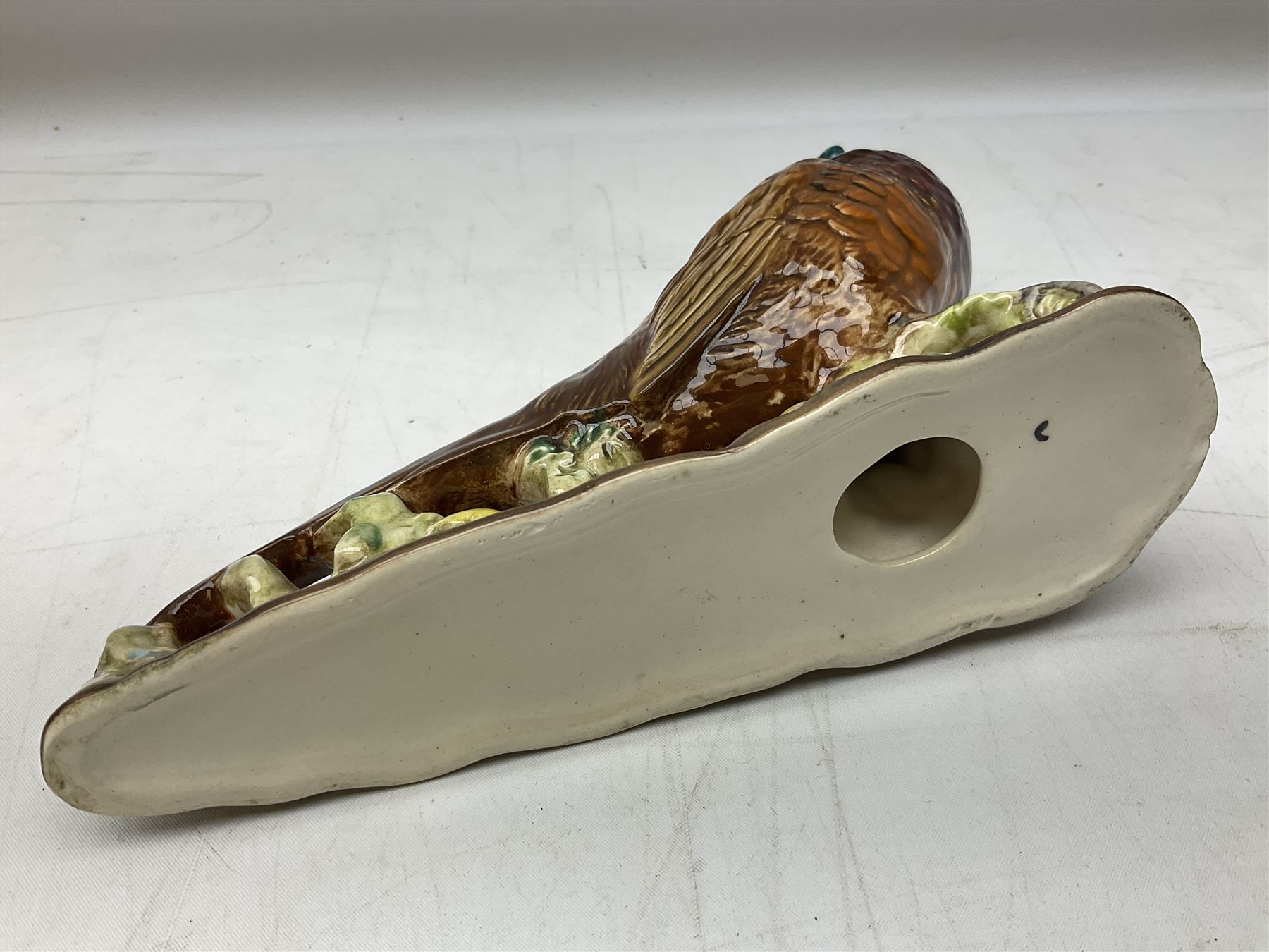 Six Beswick bird figures comprising large barn owl no.1046, small barn owl no.2026, woodpecker no.1218, pheasant no. 1226b and two small pheasants no.767a, tallest H22cm  