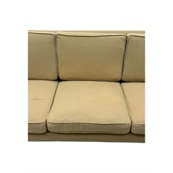 Mid-20th century hardwood framed three-seat sofa 