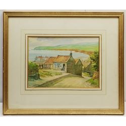 George C Bottomley (British 1894-1972): Robin Hood's Bay from the Bank Top, watercolour signed 25cm x 35cm