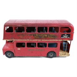 Tri-ang pressed steel pull-along London Transport Routemaster Double-Decker Bus, LIB4242, ...