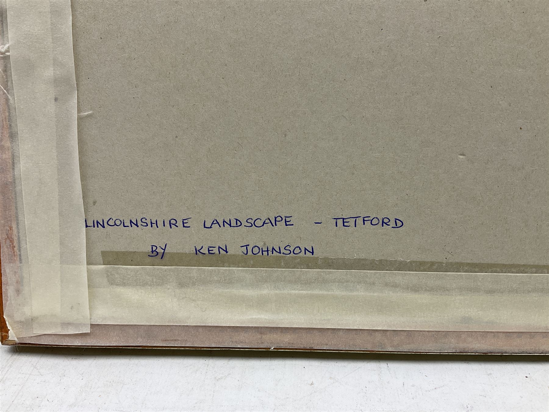Ken Johnson and Sheila Johnson collection (British 20th century): 'Lincolnshire Landscape - Tetford', watercolour, Moorland and Dales Landscape, pair oils on board signed, The River Esk and Yorkshire Village, two oils on board the latter signed, Ancient Tree with Bluebells and 'Reflection - Northumberland', two watercolours signed (7)