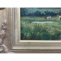 Amos Watmough (British fl.1884-1912): 'Homeward Bound', oil on canvas signed, titled and with 1951 City of Bradford Cartwright Memorial Hall - Bradford Artists Exhibition label verso 23.5cm x 34.5cm 