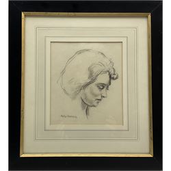 Philip Naviasky (Northern British 1894-1983): Profile Portrait of the Artist's Wife Millie, charcoal on paper signed 23cm x 19.5cm 
Provenance: private collection; Morphets Auctioneers 1st December 2016 Lot 381