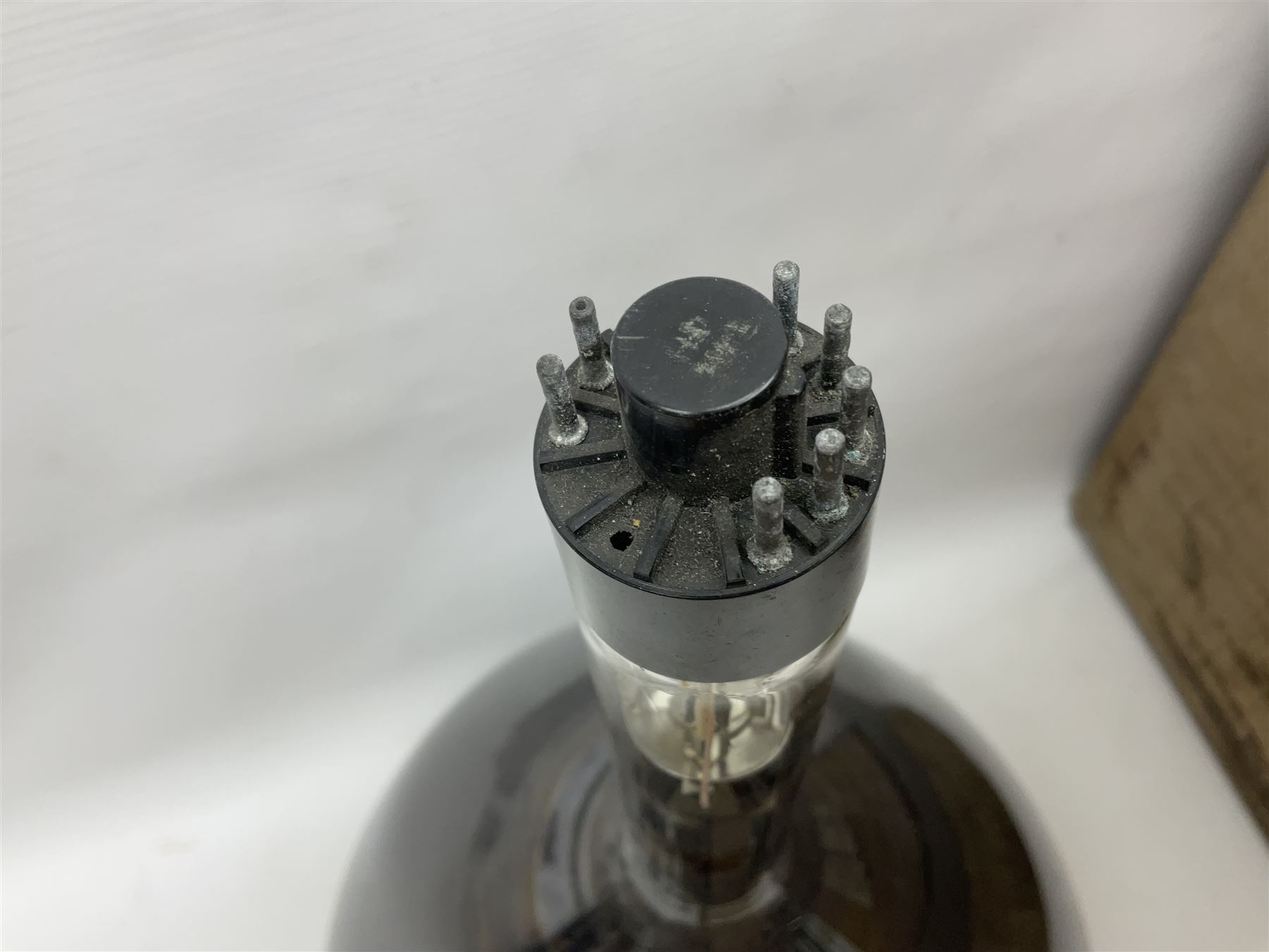 Mullard cathode ray television tube, in original box, tube H45.5cm