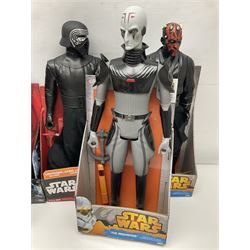 Star Wars - seven Jakks Pacific Big-Figs comprising Death Trooper, Kylo Ren, Darth Maul, First Order Stormtrooper, Poe Dameron, The Inquisitor and Executioner Trooper; all boxed; and another unboxed (8)