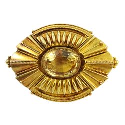 Victorian Etruscan revival gold brooch s