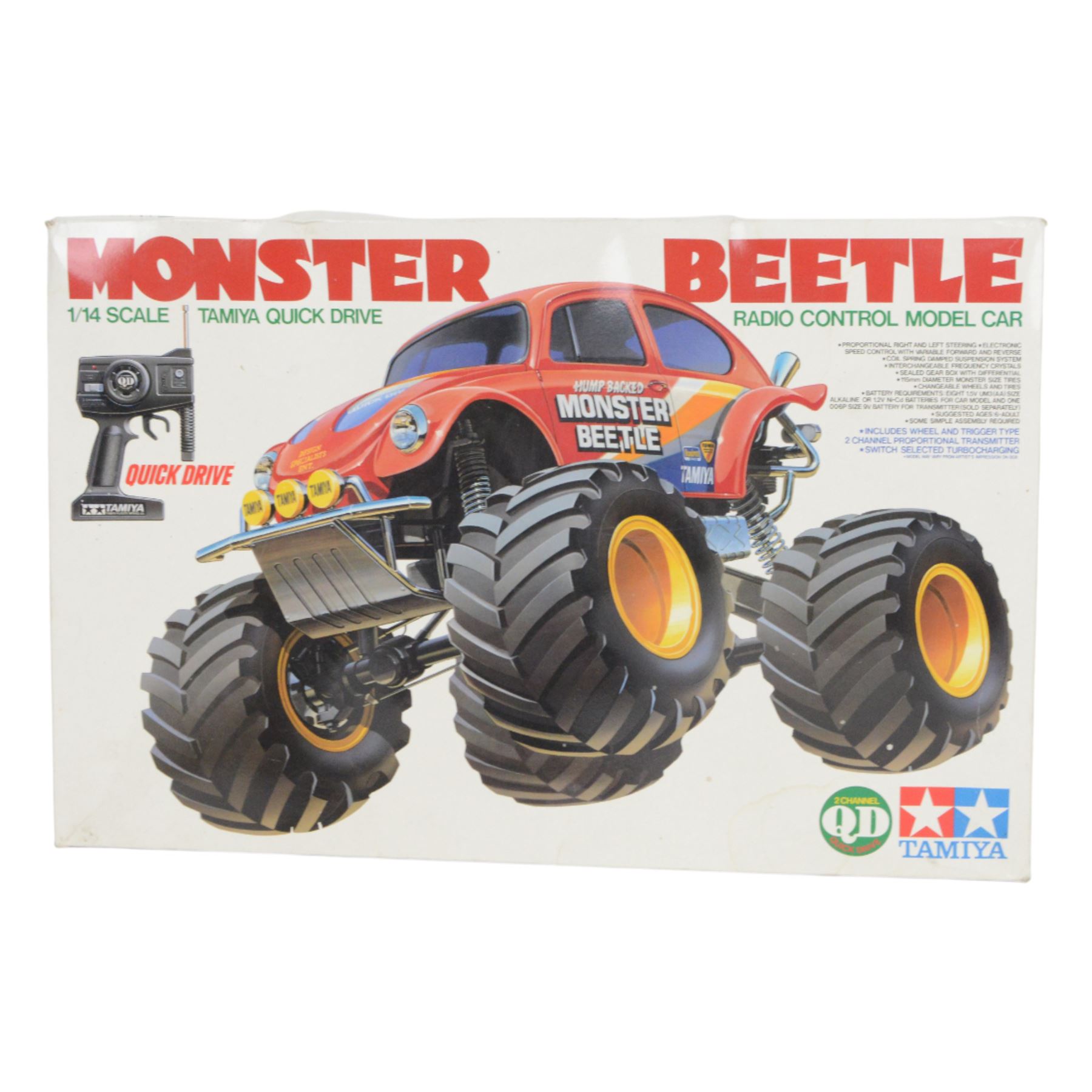 Tamiya 1:14 scale quick drive Monster Beetle radio controlled car