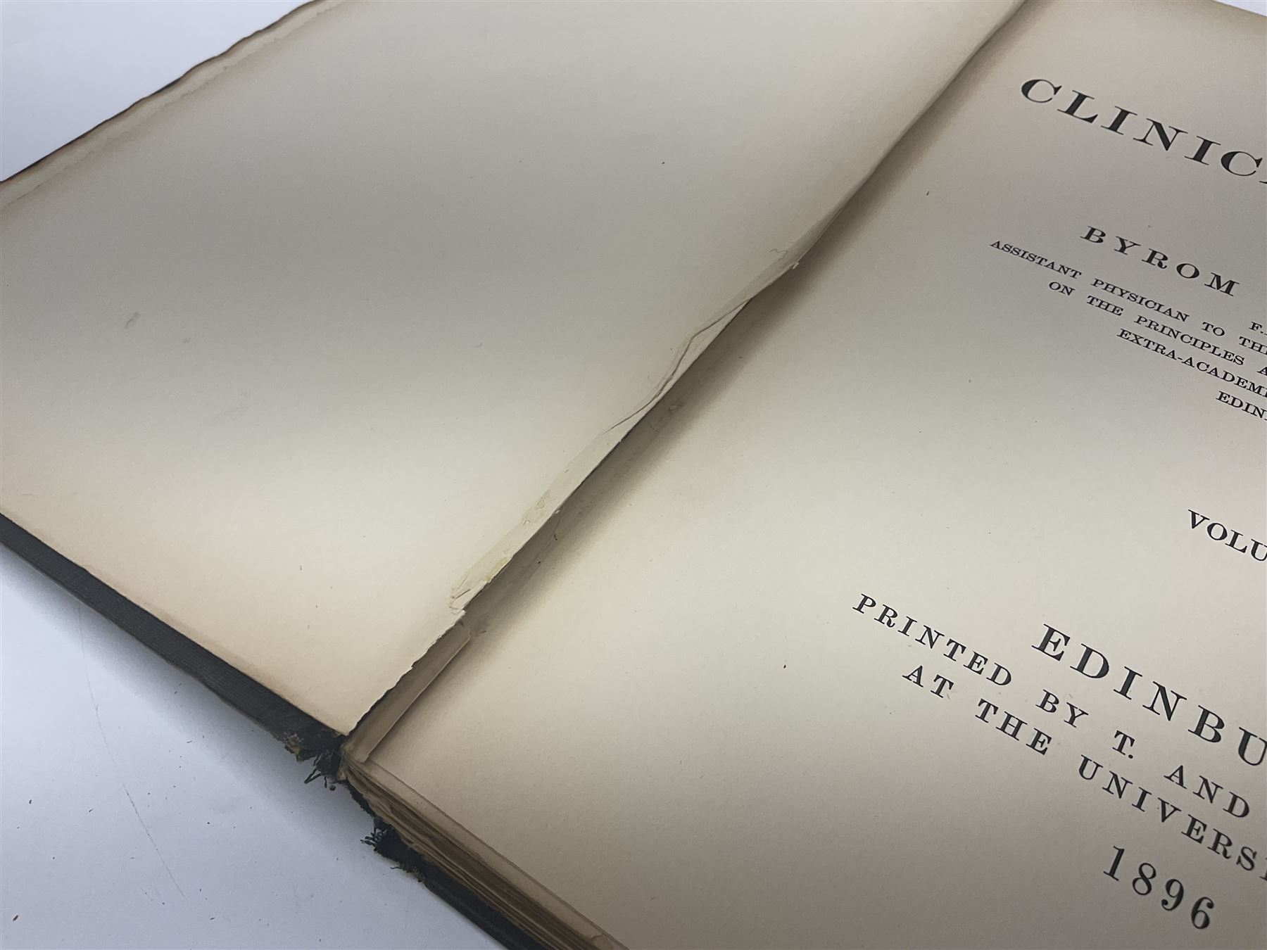 Bramwell, Byrom: Atlas of Clinical Medicine; three volumes, Edinburgh, printed by T & A Constable at the University Press, 1892-96, with numerous colour and black and white illustrations