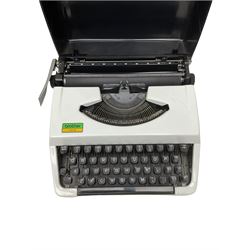 AIWA stereo cassette deck 1800, UEGA VEF 206 radio and a brother 100 type writer - all untested 