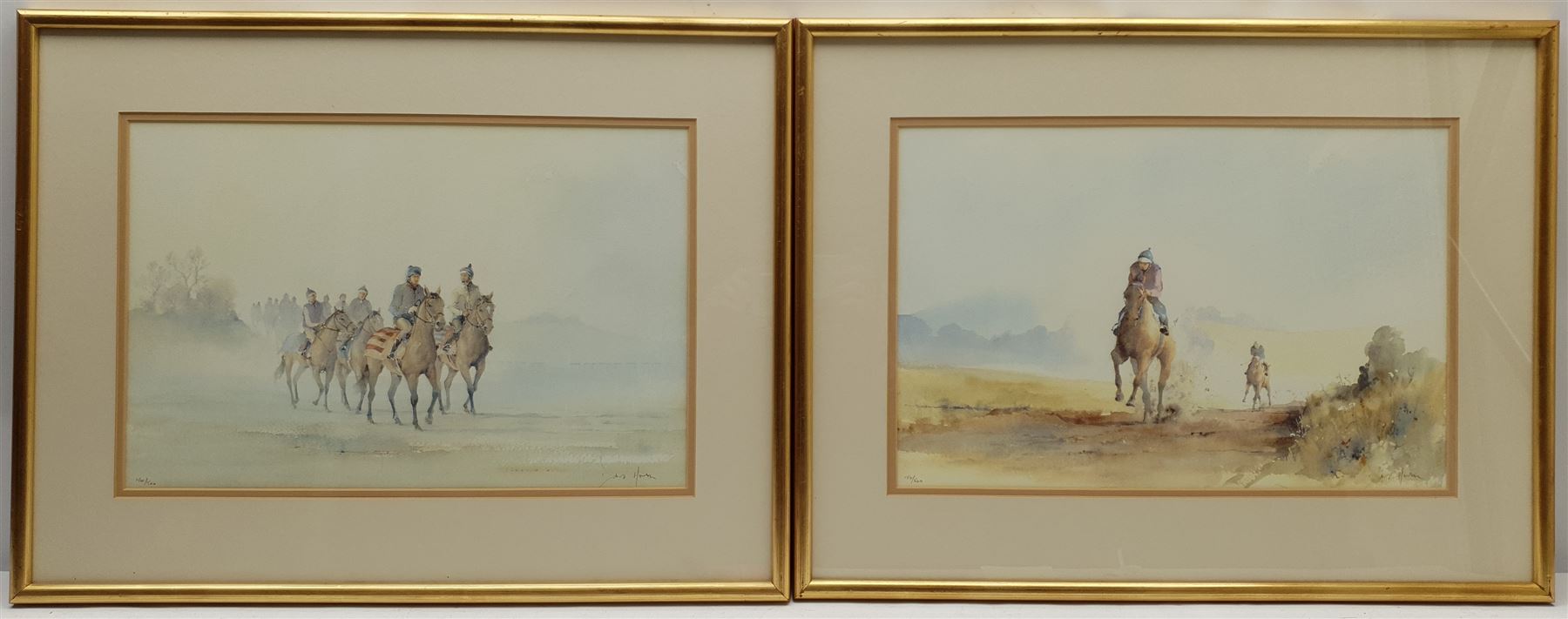 David Howell (British 1939-): 'Summer Workout' and 'Winter Training', pair limited edition prints signed and numbered in pencil, titled verso 29cm x 44cm (2)