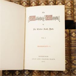 SCOTT, SIR WALTER -  THE WAVERLEY NOVELS, Edinburgh, Adam and Charles Black, 1877-1879. 48 volumes uniformly bound in maroon half calf with marbled boards