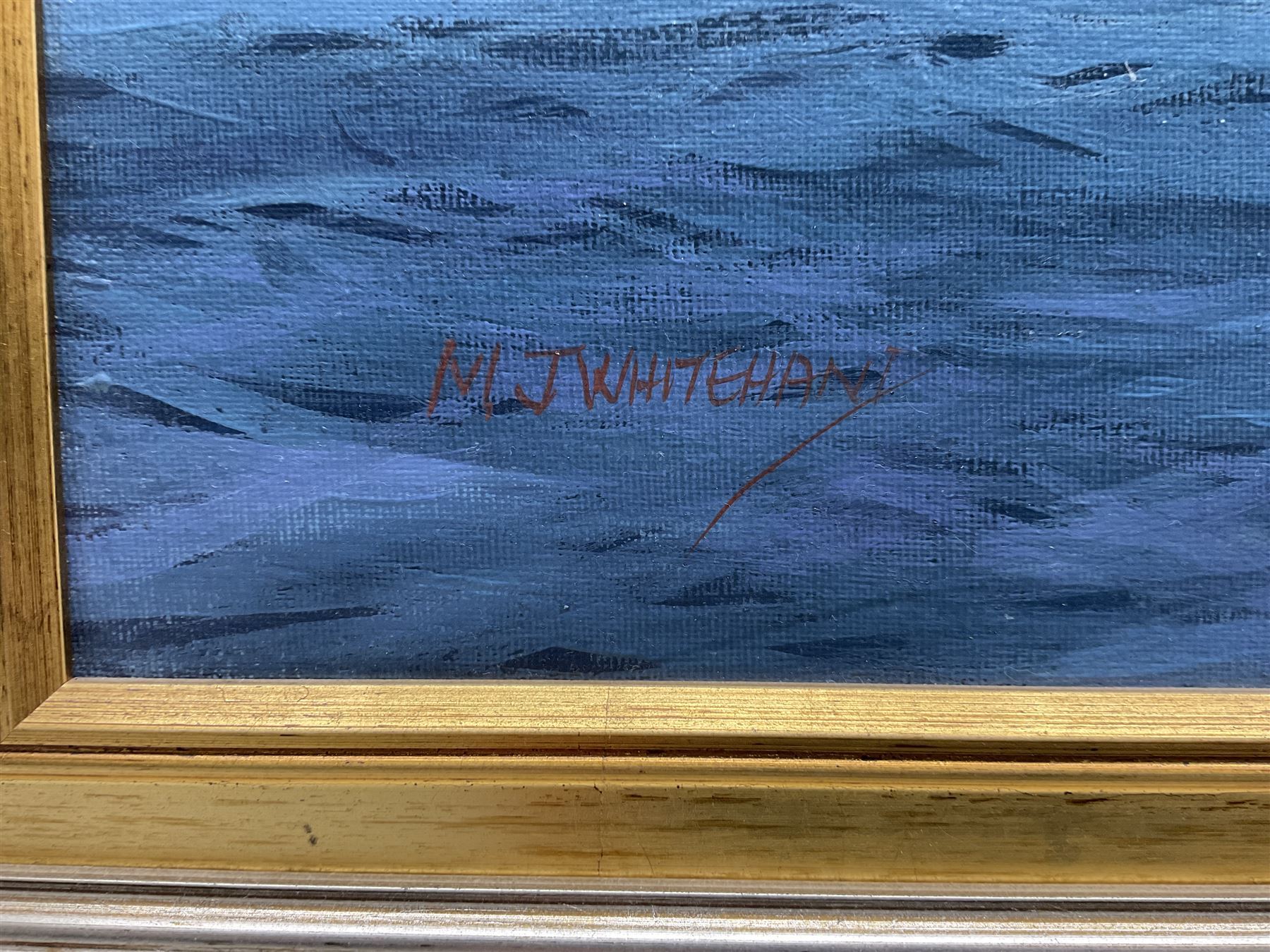 Michael J Whitehand (British 1941-): Racing Yachts off a Castle, oil on canvas signed 79cm x 99cm