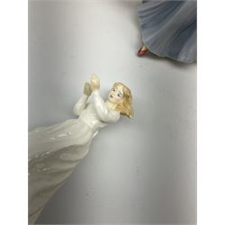 Nine figures; eight Royal Doulton, , Amy, Sandra, thank you, thinking of you, Christmas carols, my love, happy birthday, Merry Christmas and one Coalport figures, Andrea 