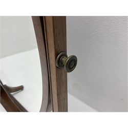 Mahogany framed Georgian style oval dressing table mirror, H65cm