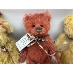 Four limited edition Charlie Bears, comprising Dinky 550/2000, Doobey 1204/2000, Pina 1167/2000, and Mildred 247/600, each designed by Isabelle Lee, from the Minimo Collection, all with tags 