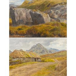 Scottish School (Early 20th century): Highland Landscape with Crofter's Cottage, pair oils...