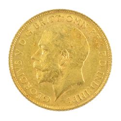 King George V 1925 gold half sovereign coin, Pretoria mint