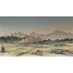 After HRH Charles Prince of Wales (British 1948-):  View in the South of France, limited edition colour print No. 3 pub.2002, certificate verso 23cm x 38cm 