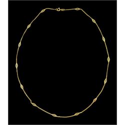 18ct gold fancy link chain necklace, stamped 750