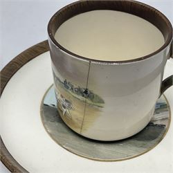 W.T. Copeland & Sons solely for Soane & Smith ltc,  four hunt scene coffee cans and three saucers Rd 691240