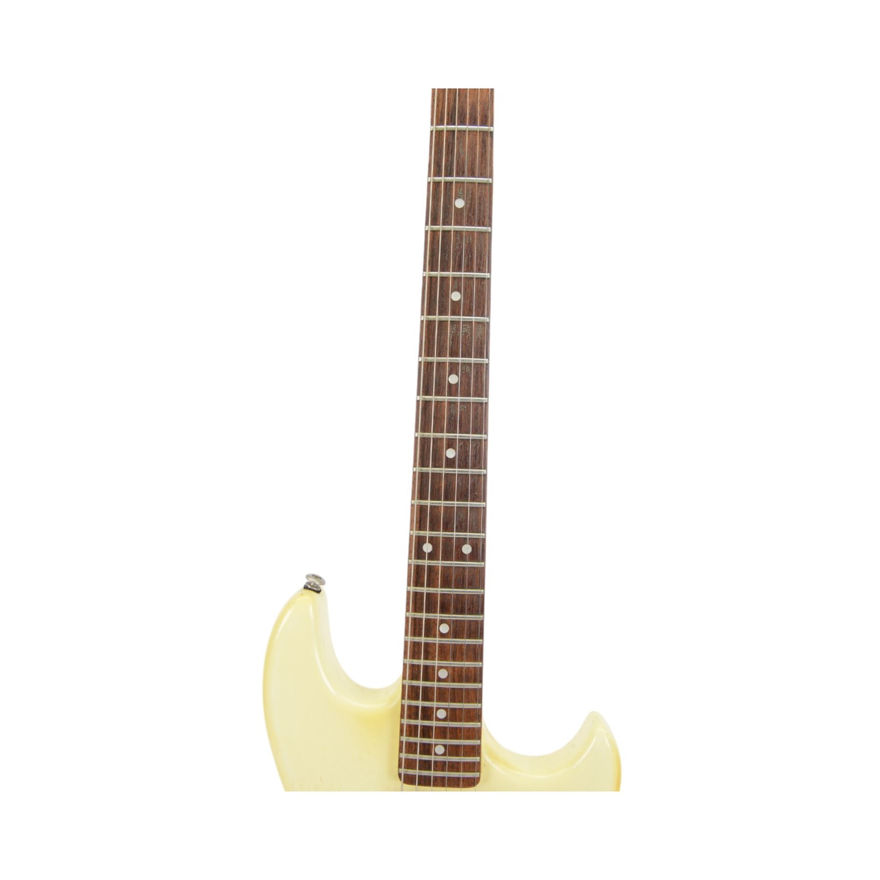 1980s G&L by Leo Fender SC3 electric guitar, in cream finish, made in USA serial no. G021189, contained within a hard carry case
