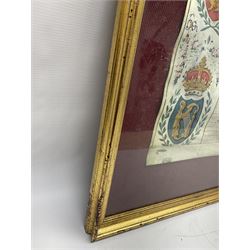 Large 18th century framed and glazed Indenture for King George III to George Rivers, Lord Rivers of Straths Saye, including frame H92.5cm L107.5cm