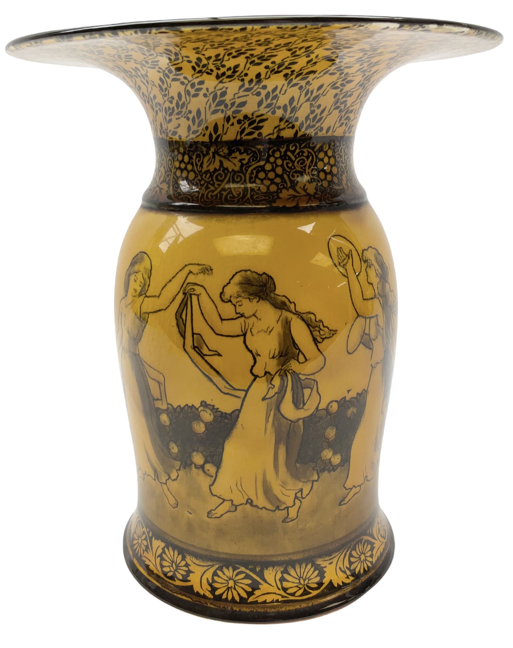 Royal Doulton Morrisian ware vase decorated with female figures, with printed and impressed marks beneath H25cm. 