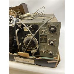 WW2 boxed British military issue Gee radar receiver, type R1355, and Oscillator unit type 76, Tropical, T.F 758, A.M Type P8 Compass, together with quantity of other WW2 military equipment etc