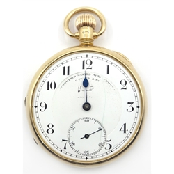  9ct rose gold cased pocket watch by Chronometer makers to the admiralty ?aw?ley & Co Birmingham 1916  