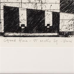 Kane Cunningham (British 1961-): 'St Mark's Square - Venice', etching with aquatint signed titled and numbered 2/60 in pencil 30cm x 33cm