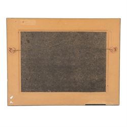 James William Booth (Staithes Group 1867-1953): Girls Beside a Thatched Cottage, oil on canvas laid on board signed 21cm x 30.5cm 