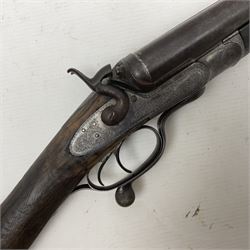 SHOTGUN CERTIFICATE REQUIRED - Purdey 12-bore side-by-side double barrel hammer shotgun, STOCK AND ACTION ONLY as barrels cut ready for sleeving, screw underlever action, serial no.616177