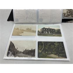 Over one-hundred Edwardian and later topographical postcards of East Yorkshire, Hull and the East Coast including Hornsea, Beverley, Brantingham/Elloughton, Bridlington, Scarborough etc, early real photographic Hydro-Plane Hornsea, Funeral of Arthur Wilson, Yarm 1911 Coronation Sports and Fair etc; and a quantity of other postcards; in modern loose leaf album with additional leaves