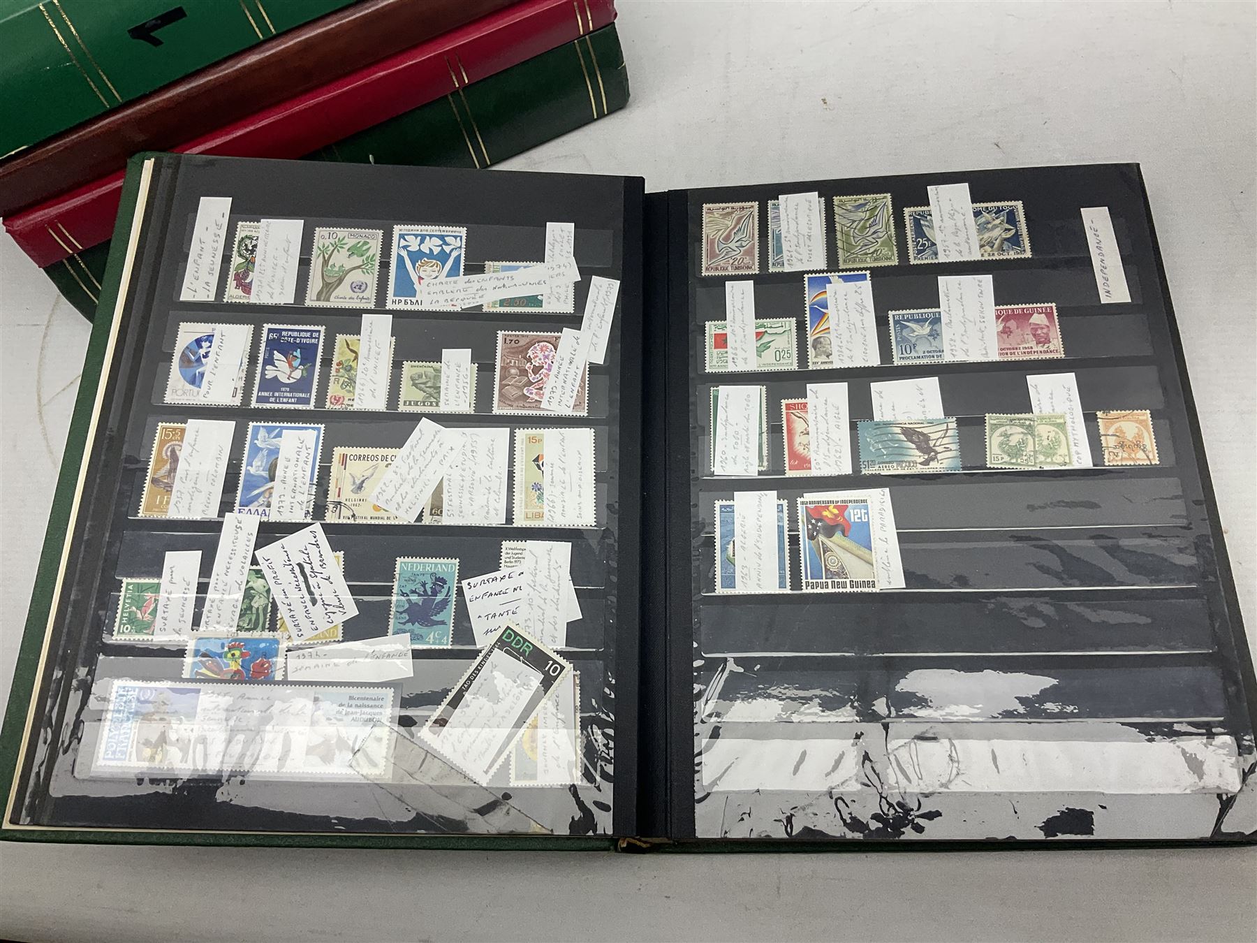 Stamps including Queen Victoria Queensland, modern Australia, King Edward VII Ceylon and Mauritius, South Africa, Gambia, Falkland Islands, Gold Coast, Ireland etc, housed in seven albums/folders and on loose album pages, in one box