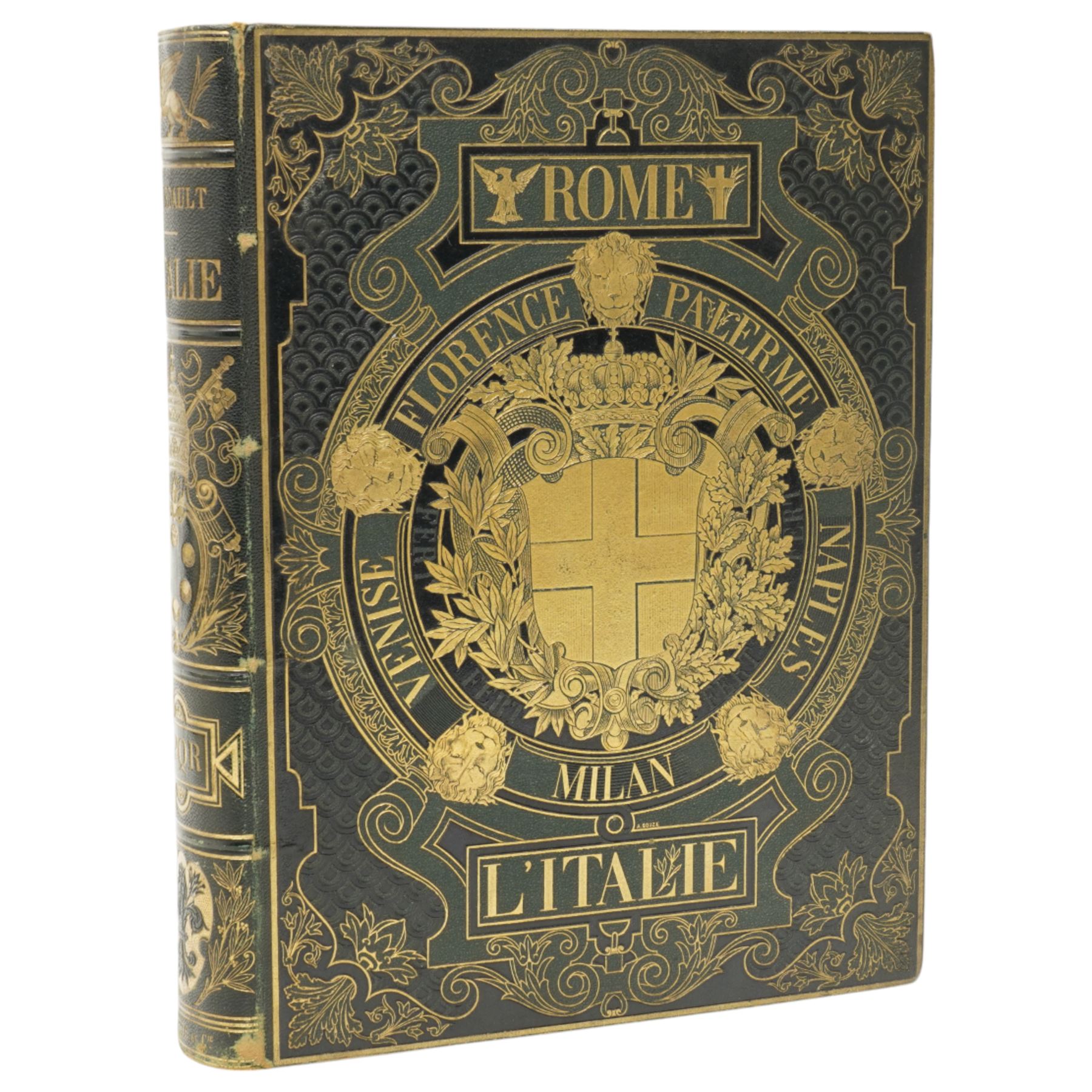 Gourdault, Jules - 'L'Italie'  published Paris 1877 by Libraire Hachette, illustrated, decorative boards and all edges gilt