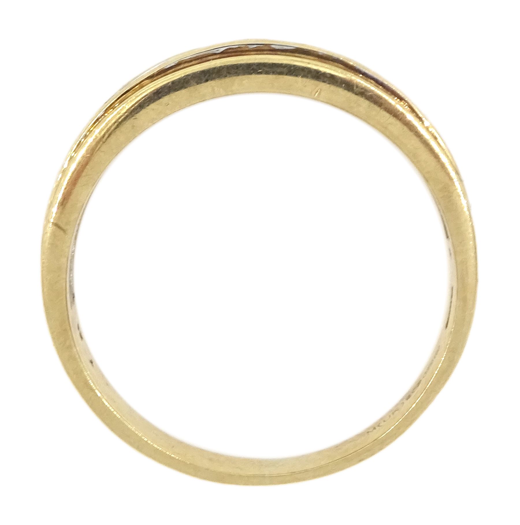 9ct gold channel set round brilliant cut diamond half eternity ring, hallmarked