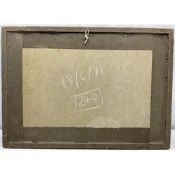 Fernand Désiré Louis Lantoine (French 1876-1955): Soldiers Travelling by Horse and Cart in the Snow, watercolour heightened in white signed 32cm x 51cm