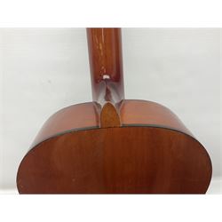 Harmony Model H6360 acoustic guitar in mahogany with spruce top, L103cm overall; and 1970s B&M (Barnes & Mullins) Concert Grande acoustic guitar, L101.5cm overall; each in hard carrying case (2)