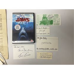 Collection of approximately  500 autographs, signed cards, signed letters, signed photographs etc from famous individuals including Sidney Godolphin, Berkeley Guise, Marquess of Salisbury (Prime Minister), Harold Wilson, Howard Macmillan, Edward Heath, Tony Blair, Prince Richard, Duke of Gloucester & Brigitte, Duchess of Gloucester, Prince Michael of Kent, Golda Meir, Kurt Waldheim, Peter Fraser, Robert Menzies, Hartley Shawcross, David Steel, Enoch Powell, Michael Foot, Denis Healey, Leon Brittan, David Owen, Neil Kinnock, Willie Whitelaw, Manny Shinwell, Norman Tebbit, Geoffrey Howe, Paddy Ashdown, Leslie Hore-Belisha, Samuel Hoare, Margaret Beckett, Michael Heseltine, Oswald Stool, Philip Ben Greet, Charles Santley, Joseph O'Mara, Ada Crossley, Ben Davies, Rutland Barrington, Evelyn Glennie, Moira Shearer, Brian Close, Steffi Graf, John Virgo, Daley Thompson, Brian Lara, Frank Bruno, Steven Spielberg, George Cukor, Leni Riefenstahl, Orson Welles, Paul Newman, Joe E.Brown, Charlton Heston, John Gielgud, Eric Sykes, Caroline Blakiston, Mercedes Ruehl, Beatie Edney, Joseph Cotton, Rula Lenska, Roy Hudd, Caroline Quentin, Ned Sherrin, Tony Britton, Lesley Joseph, Nigel Havers, Rory Bremner, Geraldine James, Clive Anderson, MyAnna Buring, Elkie Brooks, Alan Bennett, Gavin Ewart, Dean Koontz, Red Adair, Viv Nicholson, Gerald Scarfe, Screaming Lord Sutch, Maria von Trapp, Annie Besant, Reginal Bacon etc 